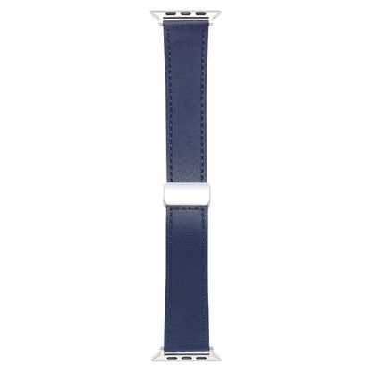 For Apple Watch Ultra 49mm Magnetic Buckle Skin Feel Leather Watch Band(Dark Blue) by bashfashion