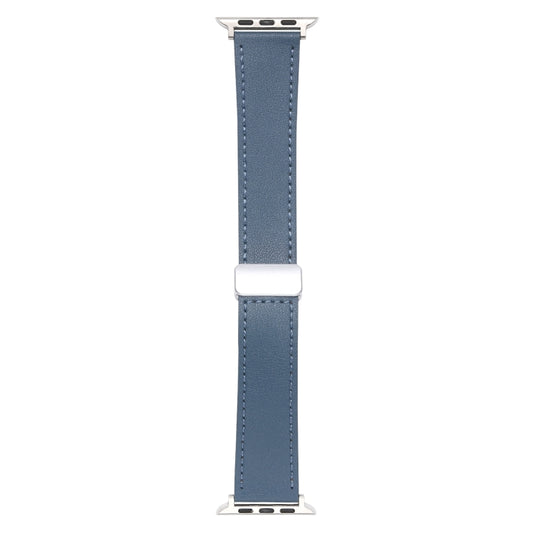For Apple Watch SE 2022 40mm Magnetic Buckle Skin Feel Leather Watch Band(Light Blue) by bashfashion