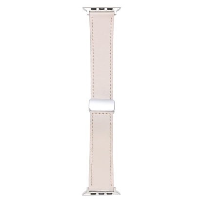 For Apple Watch SE 44mm Magnetic Buckle Skin Feel Leather Watch Band(Apricot) by bashfashion