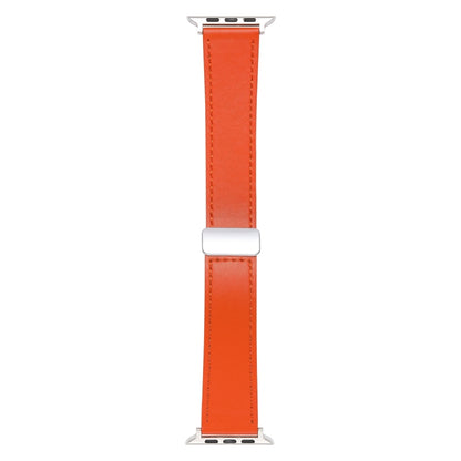 For Apple Watch Serie 6 44mm Magnetic Buckle Skin Feel Leather Watch Band(Orange) by bashfashion