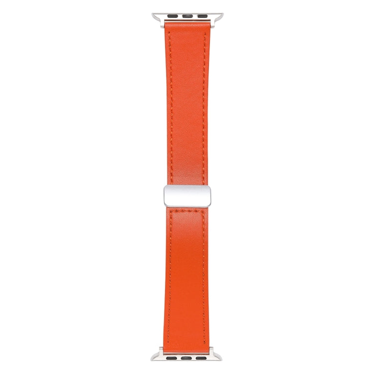 For Apple Watch Serie 2 42mm Magnetic Buckle Skin Feel Leather Watch Band(Orange) by bashfashion