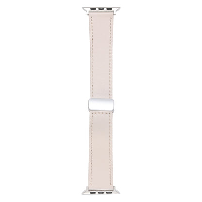 For Apple Watch SE 2023 40mm Magnetic Buckle Skin Feel Leather Watch Band(Apricot) by bashfashion