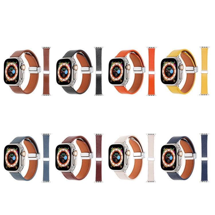 For Apple Watch Serie 4 44mm Magnetic Buckle Skin Feel Leather Watch Band(Apricot) by bashfashion