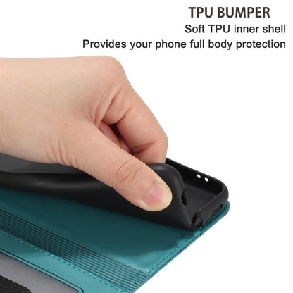 For iPhone 16e Cat Embossing Pattern Leather Phone Case with Lanyard(Blue) by bashfashion