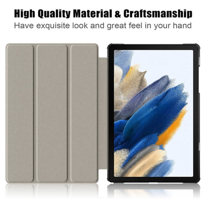 For Samsung Galaxy Tab A9 2023 Custer Painted 3-Fold Holder Smart Leather Tablet Case(Milky Way) by bashfashion