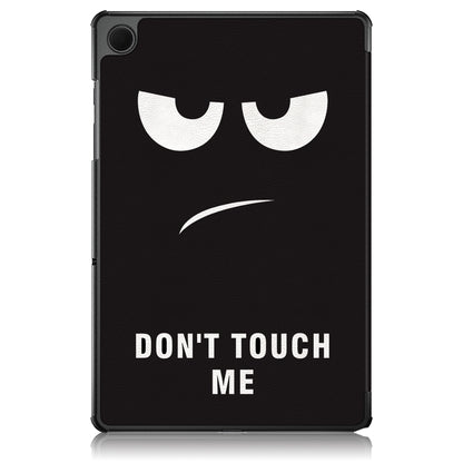 For Samsung Galaxy Tab A9 2023 Custer Painted 3-Fold Holder Smart Leather Tablet Case(Big Eye Me) by bashfashion