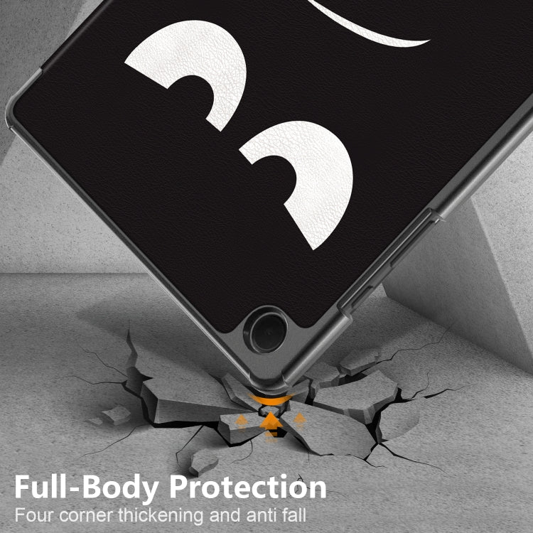 For Samsung Galaxy Tab A9 2023 Custer Painted 3-Fold Holder Smart Leather Tablet Case(Big Eye Me) by bashfashion