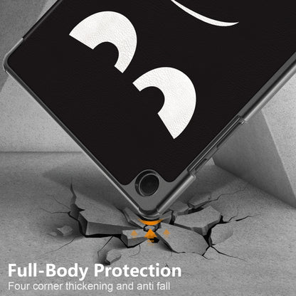 For Samsung Galaxy Tab A9 2023 Custer Painted 3-Fold Holder Smart Leather Tablet Case(Big Eye Me) by bashfashion