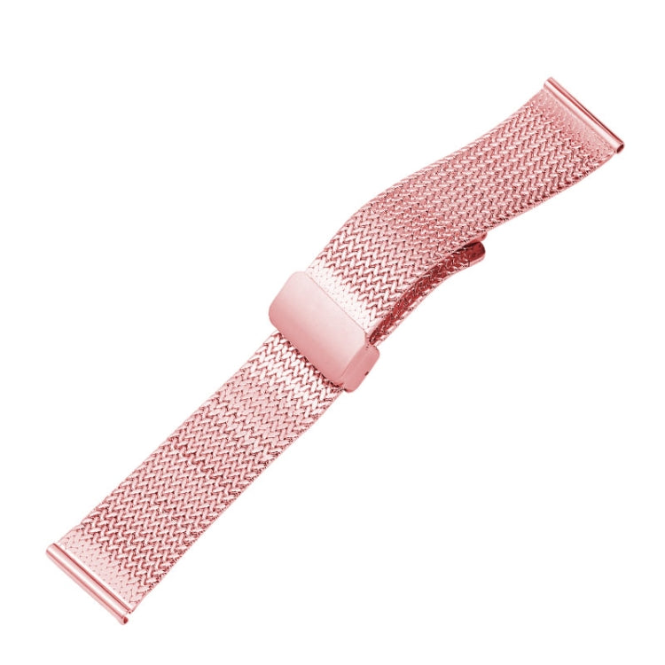 For Apple Watch Series 8 41mm Magnetic Buckle Herringbone Mesh Metal Watch Band(Pink) by bashfashion