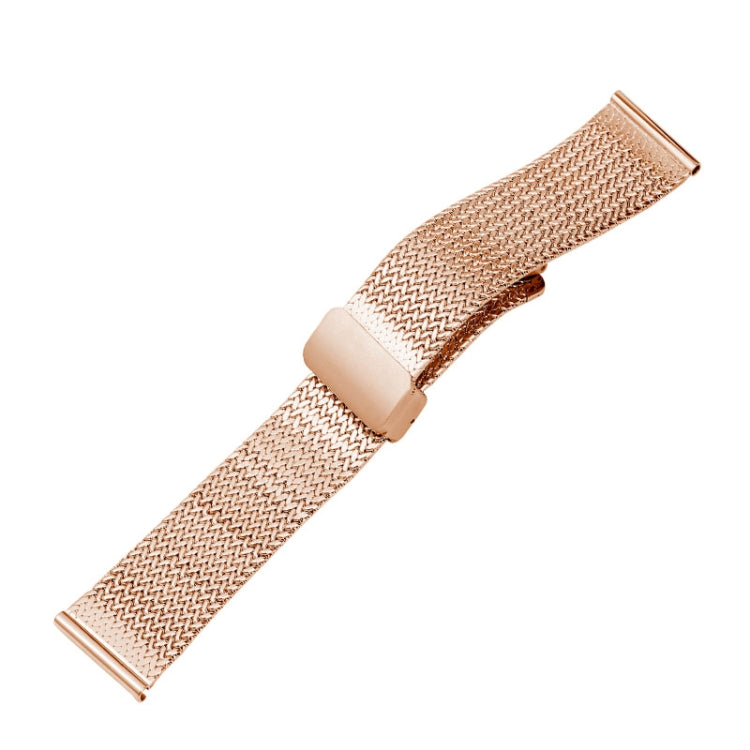 For Apple Watch SE 2023 44mm Magnetic Buckle Herringbone Mesh Metal Watch Band(Rose Gold) by bashfashion
