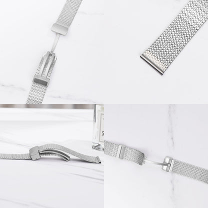 For Apple Watch Series 2 38mm Magnetic Buckle Herringbone Mesh Metal Watch Band(Silver) by bashfashion