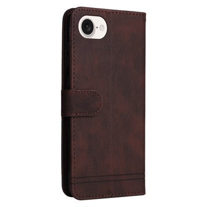 For iPhone 16e Skin Feel Life Tree Leather Phone Case(Brown) by bashfashion