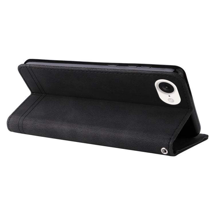 For iPhone 16e Skin Feel Life Tree Leather Phone Case(Black) by bashfashion