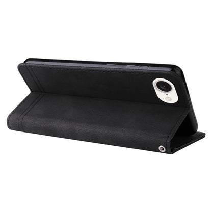 For iPhone 16e Skin Feel Life Tree Leather Phone Case(Black) by bashfashion