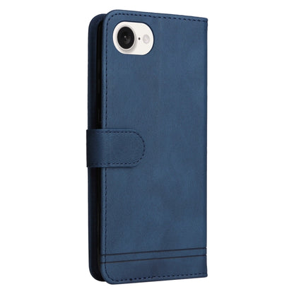 For iPhone 16e Skin Feel Life Tree Leather Phone Case(Blue) by bashfashion