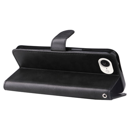 For iPhone 16e Fashion Calf Texture Zipper Leather Phone Case(Black) by bashfashion