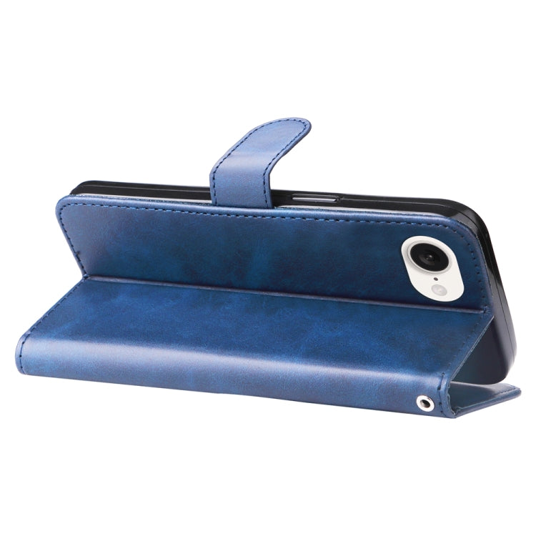 For iPhone 16e Fashion Calf Texture Zipper Leather Phone Case(Blue) by bashfashion