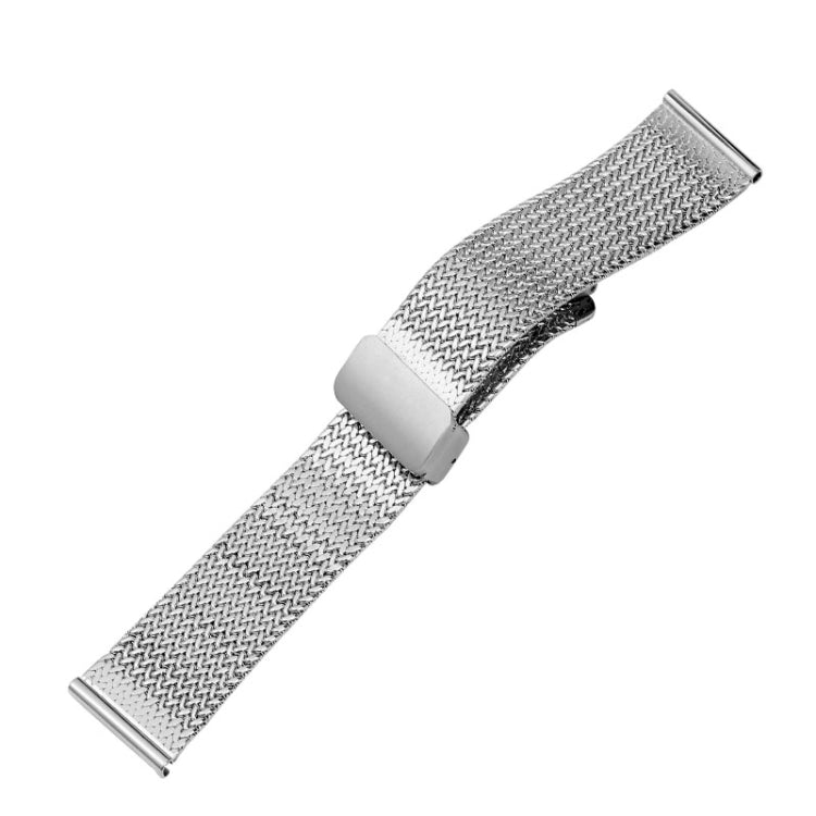 22mm Magnetic Buckle Herringbone Mesh Metal Watch Band for Samsung Galaxy Watch(Silver) by bashfashion