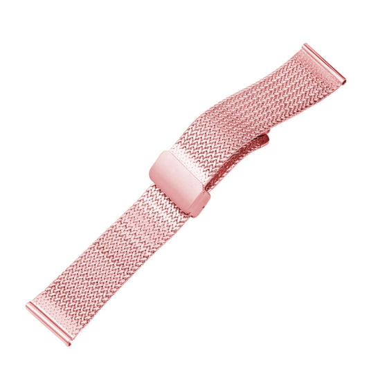 22mm Magnetic Buckle Herringbone Mesh Metal Watch Band for Samsung Galaxy Watch(Pink) by bashfashion