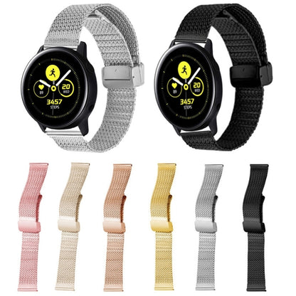 22mm Magnetic Buckle Herringbone Mesh Metal Watch Band for Samsung Galaxy Watch(Silver) by bashfashion