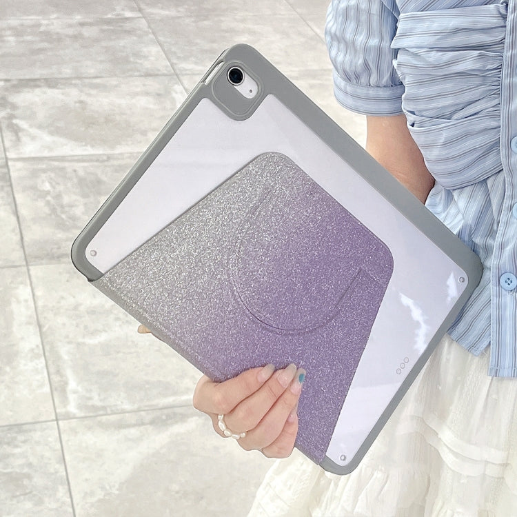 For iPad Air 11 2025 / 2024 / Pro 11 Gradient Glitter Magnetic Split Leather Tablet Case(Purple) by bashfashion