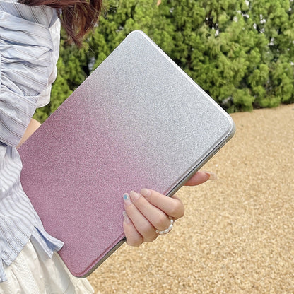 For iPad 10.2 2021 / 2020 / 10.5 Gradient Glitter Magnetic Split Leather Tablet Case(Rose Red) by bashfashion