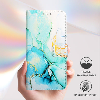 For iPhone 16e PT003 Marble Pattern Flip Leather Phone Case(Green) by bashfashion