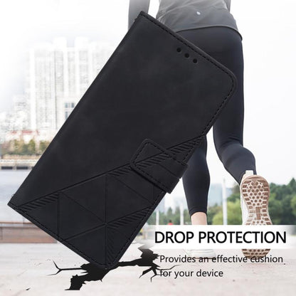 For iPhone 16e Crossbody 3D Embossed Flip Leather Phone Case(Black) by bashfashion