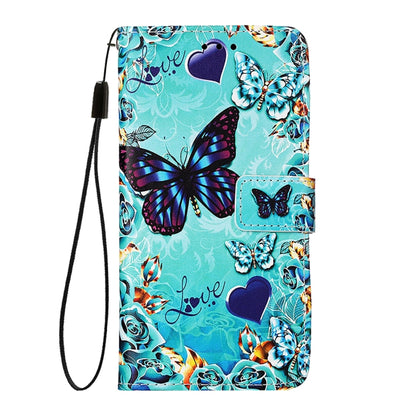 For iPhone 16e Colored Drawing Pattern Plain Weave Leather Phone Case(Caring Butterfly) by bashfashion