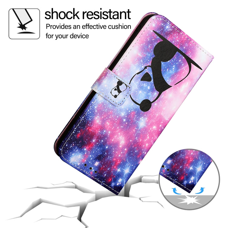 For iPhone 16e Colored Drawing Pattern Plain Weave Leather Phone Case(Baby Panda) by bashfashion