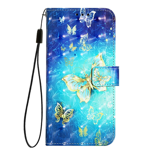 For iPhone 16e 3D Painting Horizontal Flip Leather Phone Case(Golden Butterfly) by bashfashion
