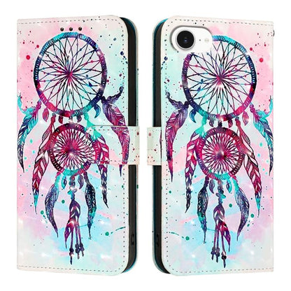 For iPhone 16e 3D Painting Horizontal Flip Leather Phone Case(Color Drop Wind Chimes) by bashfashion