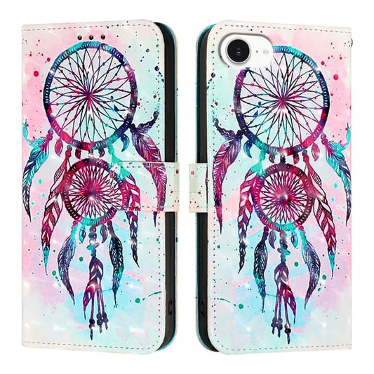 For iPhone 16e 3D Painting Horizontal Flip Leather Phone Case(Color Drop Wind Chimes) by bashfashion