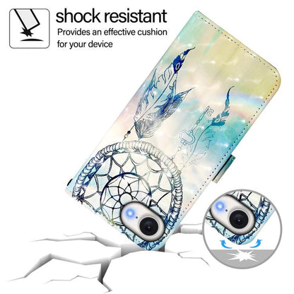 For iPhone 16e 3D Painting Horizontal Flip Leather Phone Case(Dream Wind Chimes) by bashfashion