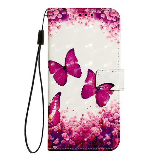 For iPhone 16e 3D Painting Horizontal Flip Leather Phone Case(Rose Butterfly) by bashfashion
