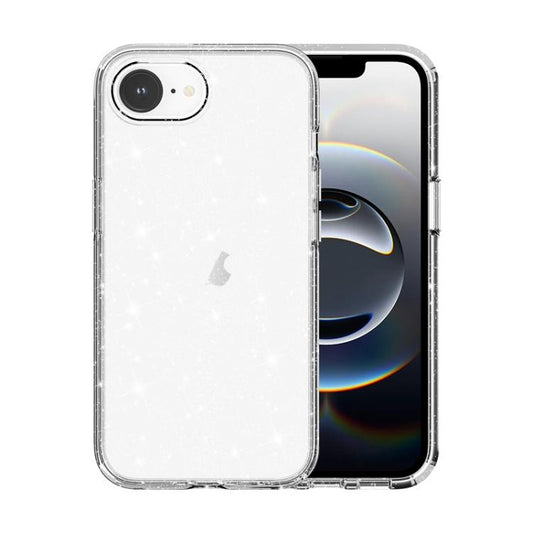 For iPhone 16e Shockproof Terminator Glitter Powder Phone Case(White) by bashfashion
