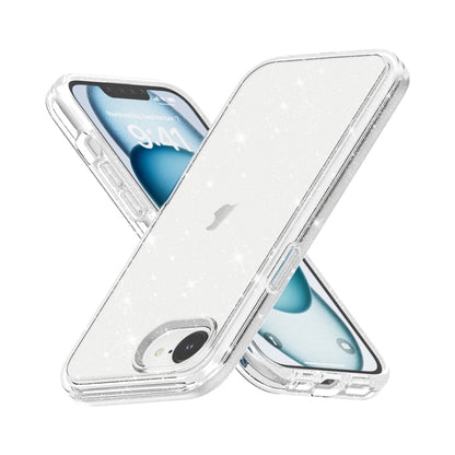For iPhone 16e Shockproof Terminator Glitter Powder Phone Case(White) by bashfashion
