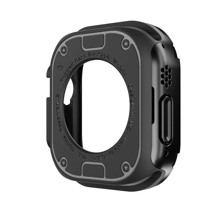 For Apple Watch Ultra 3 / 2 / 1 49mm 2-in-1 PC Hybrid TPU Armor Watch Case(Black) by bashfashion