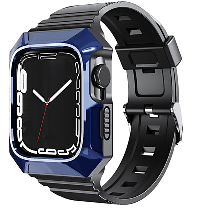 For Apple Watch Ultra 3 / 2 49mm PC Rugged Case Integrated TPU Watch Band(Blue) by bashfashion