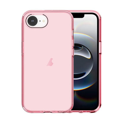 For iPhone 16e Shockproof Terminator Transparent Phone Case(Pink) by bashfashion