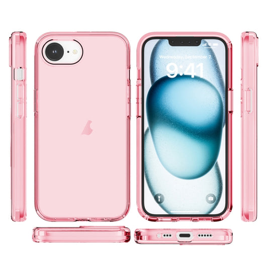 For iPhone 16e Shockproof Terminator Transparent Phone Case(Pink) by bashfashion
