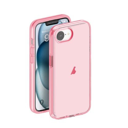 For iPhone 16e Shockproof Terminator Transparent Phone Case(Pink) by bashfashion