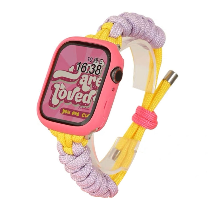 For Apple Watch Ultra 49mm Twist Knotted Nylon Watch Band(Purple Yellow) by bashfashion