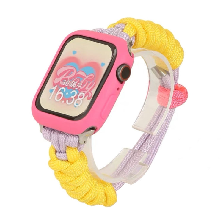 For Apple Watch SE 2023 40mm Twist Knotted Nylon Watch Band(Yellow Purple) by bashfashion
