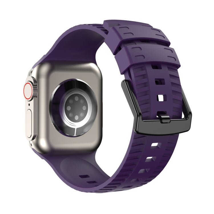 Tire Texture Silicone Watch Band For Apple Watch Ultra 49mm(Fruit Purple) by bashfashion