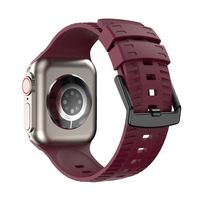Tire Texture Silicone Watch Band For Apple Watch Ultra 2 49mm(Wine Red) by bashfashion