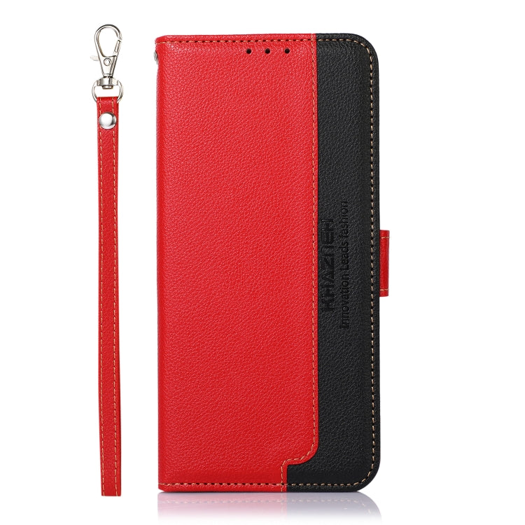 For iPhone 16e KHAZNEH Litchi Texture Leather RFID Phone Case(Red) by bashfashion