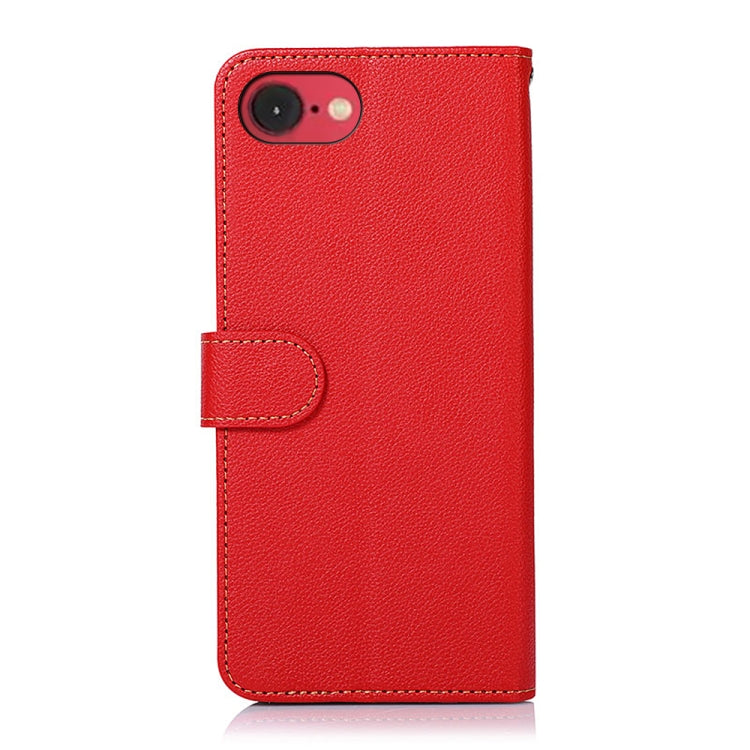 For iPhone 16e KHAZNEH Litchi Texture Leather RFID Phone Case(Red) by bashfashion