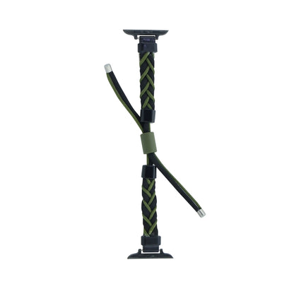 Silicone Bean Braided Cord Nylon Watch Band For Apple Watch 5 40mm(Black Green) by bashfashion