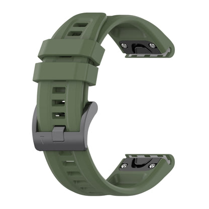 For Garmin Instinct 2X Solar Solid Color Silicone Watch Band(Dark Green) by bashfashion